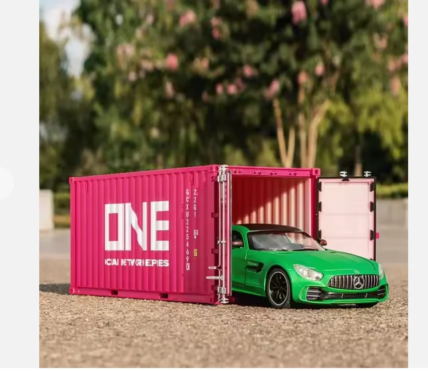 1:24 container model ornaments container model plastic storage box truck model customization as a Christmas gift