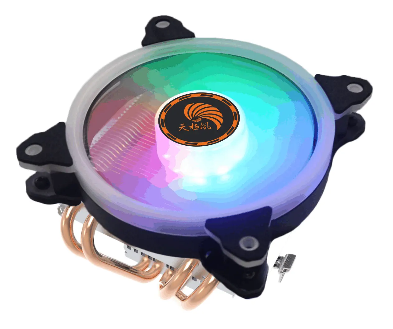 Ультра тихий 3 Pin процессор медная трубка тепловая труба радиатор со светодиодным вентилятором