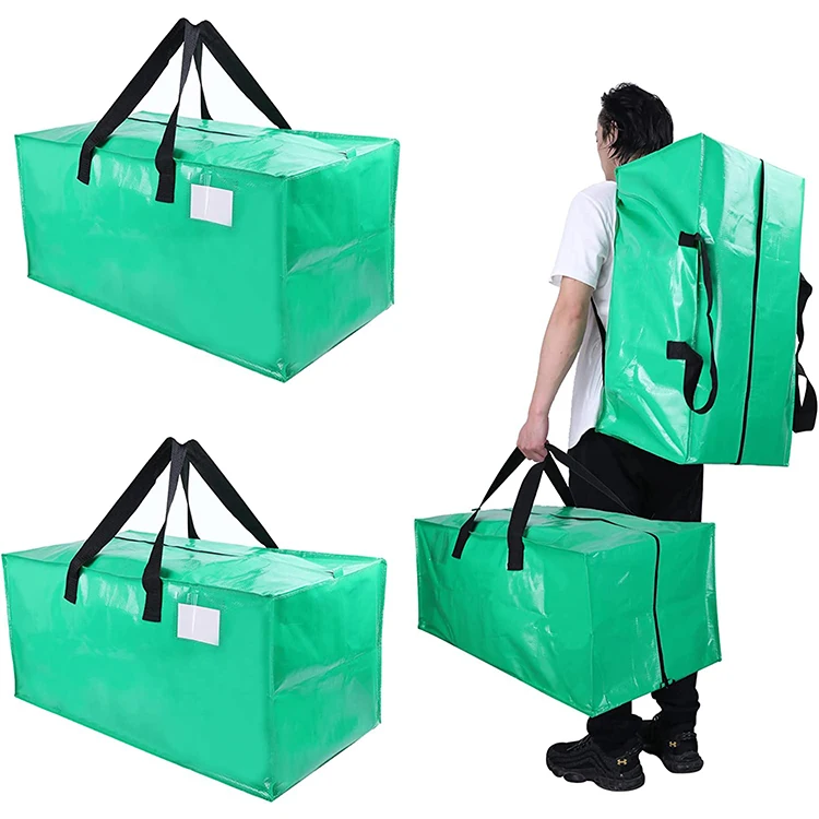 Extra large waterproof storage space saving pp woven moving bag