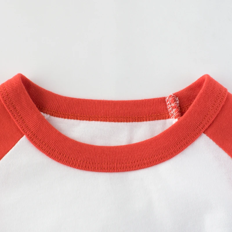 Fashion 2021 Summer Tomato Red Color Bear Printed Kids Girl Cotton T Shirt