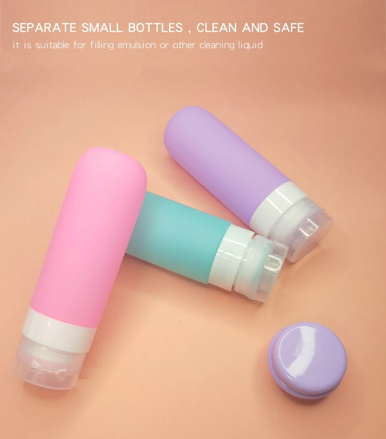 Travel Bottles for Toiletries  3oz Size Containers BPA Free Leak Proof Refillable Liquid Silicone Squeezable Travel dispenser