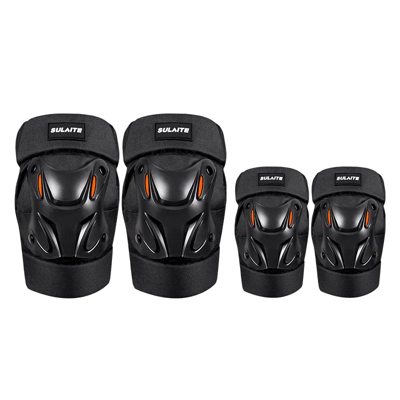 SULAITE Reflective 4pcs Motocross Kit Elbow & Knee Pads Knee Pads Motor Bike Motorcycle Knee Protector