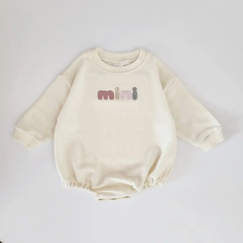 Custom Print Baby LOVE Embroidery Sweatshirt Romper infant Clothes Cotton Baby Romper Bodysuit Wholesale Baby Rompers Bodysuit