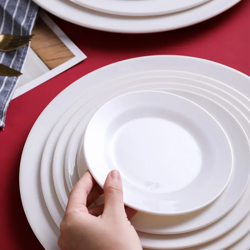 Best selling wholesale cheap plastic dish melamine plates round dinner ware sets for restaurant