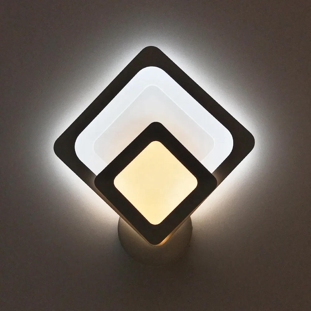 220v/110v 20w warm white pvc two square indoor bracket wall light