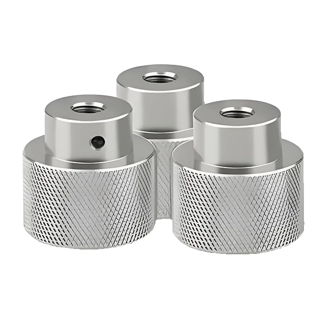Customized knurled nuts CNC Parts High Precision Knurled Nut Fasteners M3.5 Iron C1215 Cross Thread Straight Knurled Thumb Nuts
