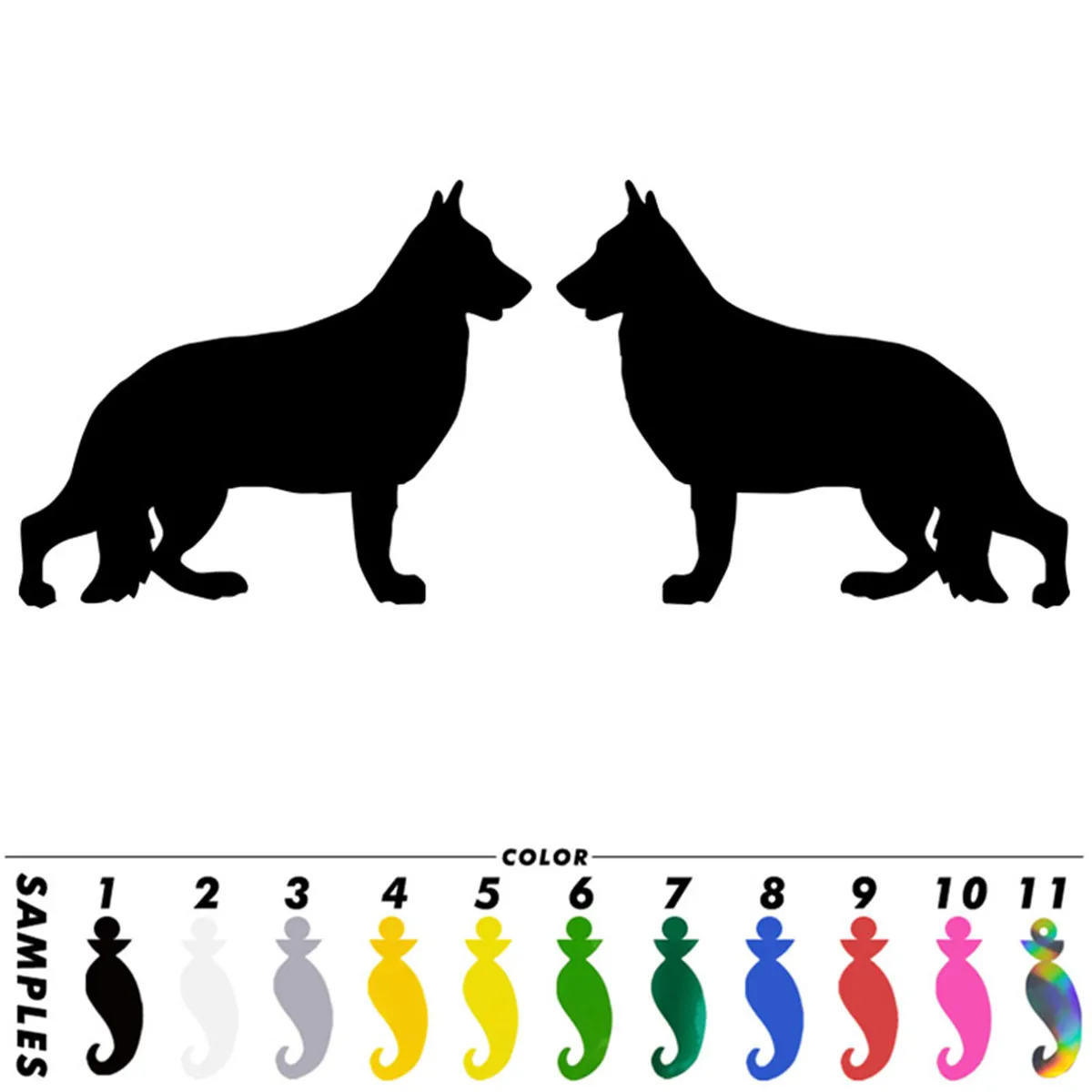 Two Shepherd Pet Dog Graphic Fun Sticker Car Window Removable Art Vinyl Decal Gift Die Cut Decals Laptop Window Glass