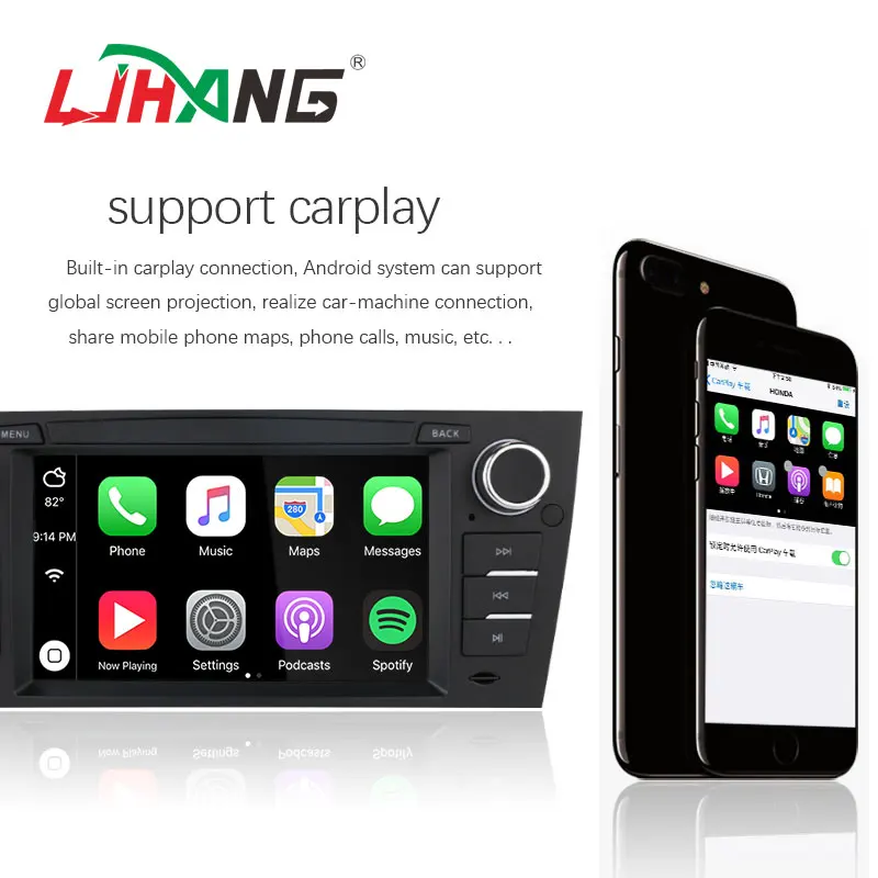 LJHANG touch Screen Android 12 4G+64GB car audio gps navi dvd player For BMW 3 Series E90 E60 CCC/CIC multimedia system