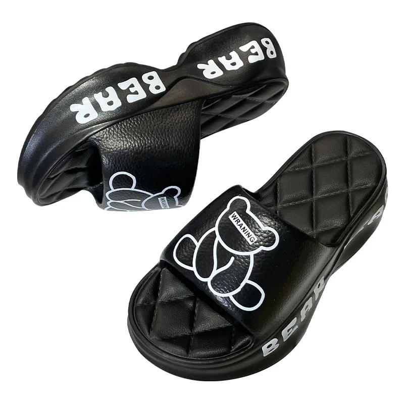 Internet celebrity rhombus platform slippers outer wear comfortable muffin high heels cross-border wholesale