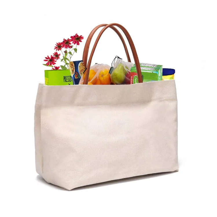 
cotton canvas tote eco friendly super strong reusable promotional bag 