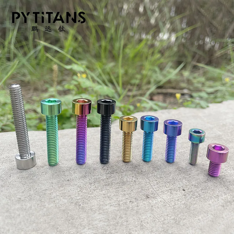 Gr5 titanium bolts High Strength Screws Titanium Full Thread Hexagon Socket Hex Bolts fastener by PYTITANS
