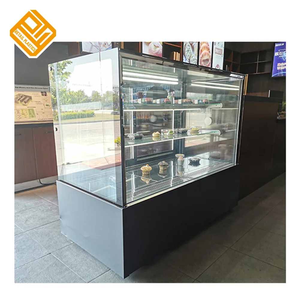 High Quality Cheap Stainless Steel Large Capacity Display Cake Bread Desk Top Cake Cabinet For Bakery Supermarket Use