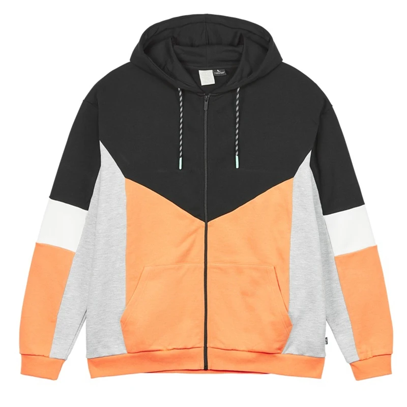 High Quality Fashion Hoodie Multi Color Washing Denim Contrast Patchwork Distressed Cotton Hoodies