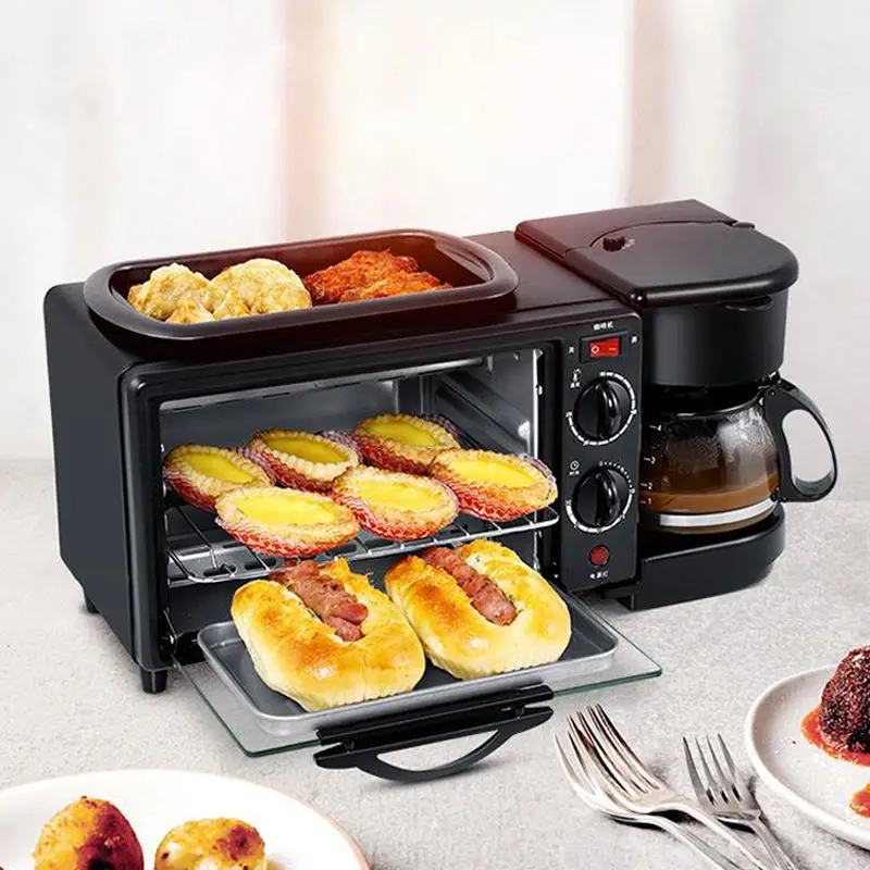 Multifunctional Electric Microwave Oven Coffee Maker Sandwich Toaster 3 in 1 Breakfast Maker