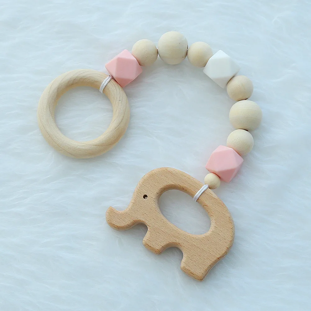 
Wooden beads decorative hanging ornaments, baby wooden toys, beaded teeth sticks 