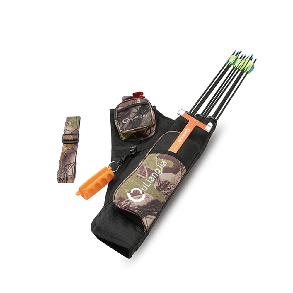 Ouliangjia Oxford Archery 3 Tube Hip Quiver Training Target Arrow Quiver with  Adjustable Belt for Shooting