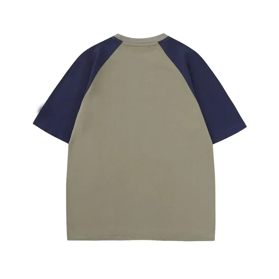 New style pro club heavyweight t shirt contrast color 220 gsm cotton raglan sleeve blank oversized y2k t-shirt
