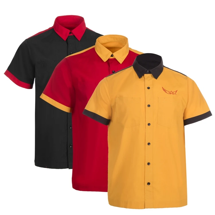 
Wholesale custom short sleeve workwear button down male shirt 