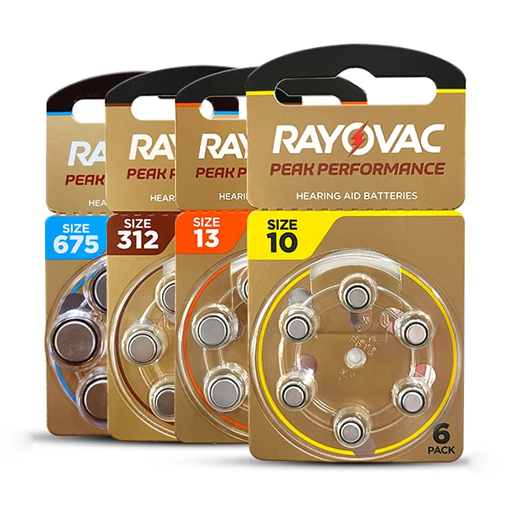 A312 цинковый воздушный слуховой аппарат батарея RAYOVAC пиковая производительность