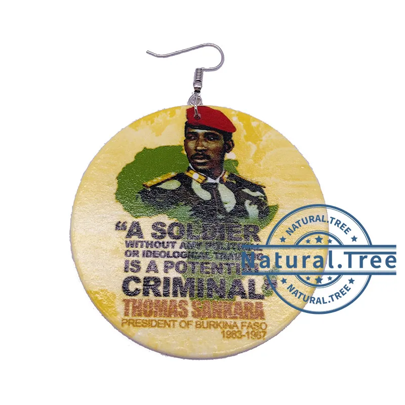 
African soldier Thomas wooden jewelry earrings for girl 