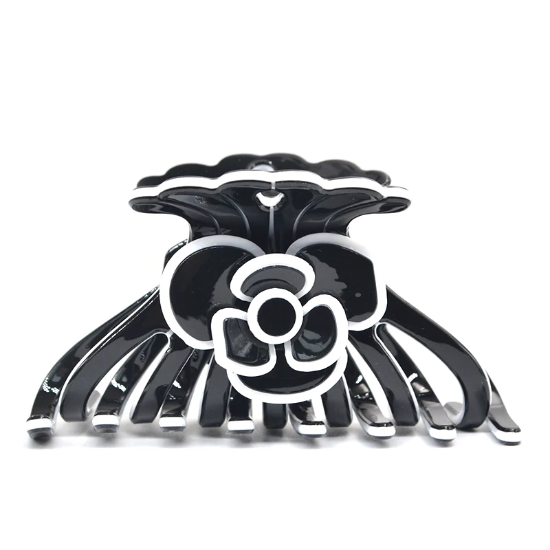 XinMei french elegant rose flower shark claw clip 2023 new arrival cellulose acetate large octopus claw clips women hair xl