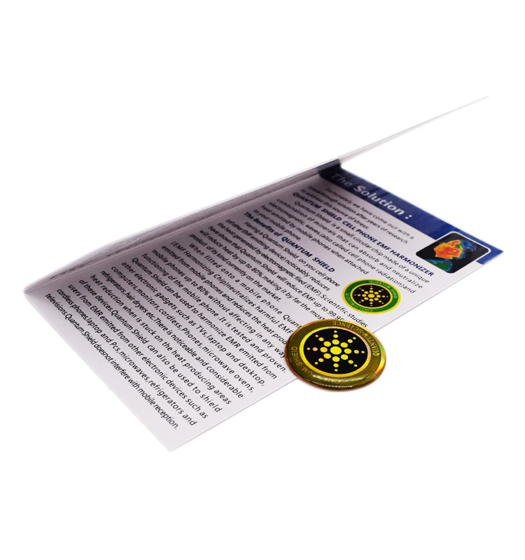 Opp bag quantum science shield EMF protection stickers negation ion scalar energy chip mobile phone anti radiation sticker