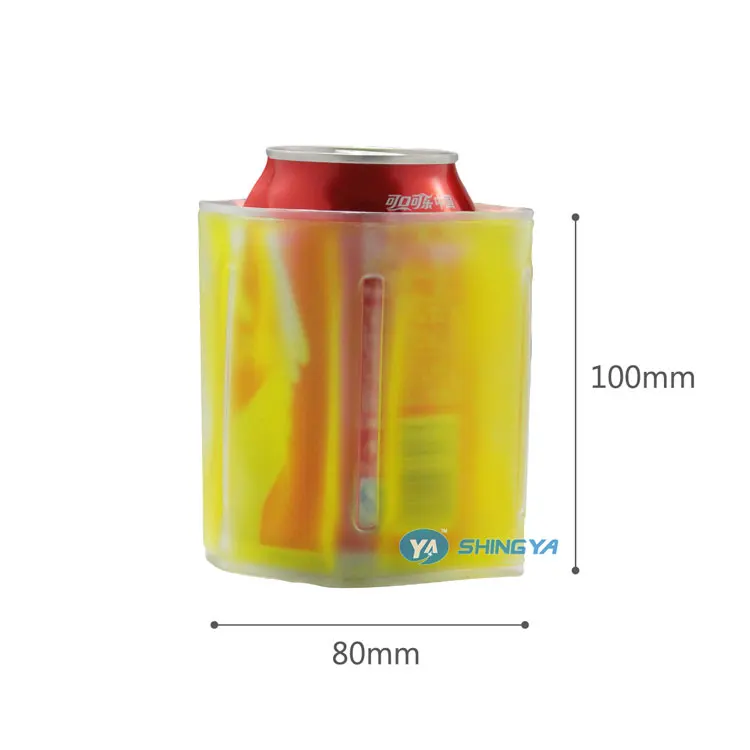 High quality plastic clear pvc gel ice pack single can cooler