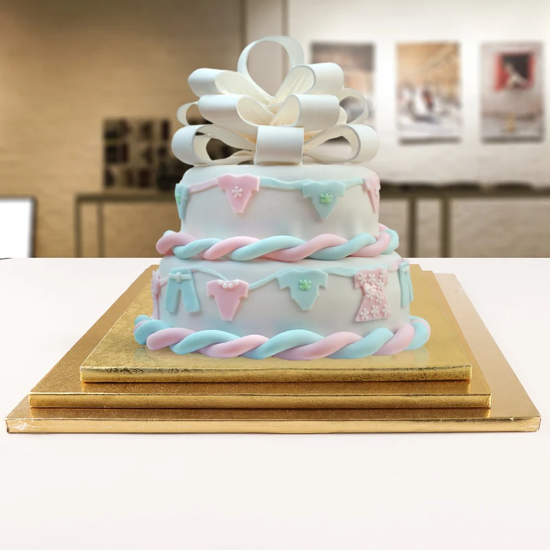 Wholesale Custom Silver Sliver Foil Cake Circles Boards 4  6 8 10 12 14  16 Inch Cake Base Cardboard Round Cake Drums