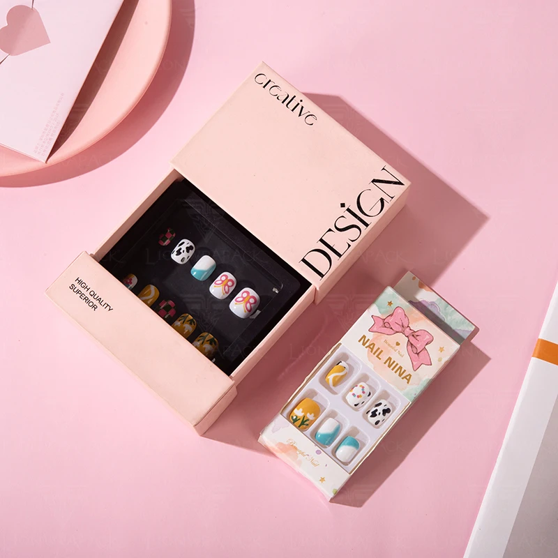 wholesale false nails packing box empty luxury press on nail packaging box custom press on nail boxes for press ons