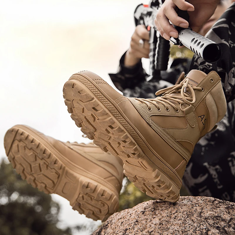 
Mens Hiking Boots Waterproof Outdoor Suede Desert Boots Military Plus Size #39-#48 