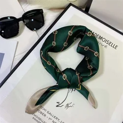 Stock Custom Digital Printing Satin Pure Silk Scarf Hair Square Polyester Digital Printing Satin Shawl For Women Silk Scarf