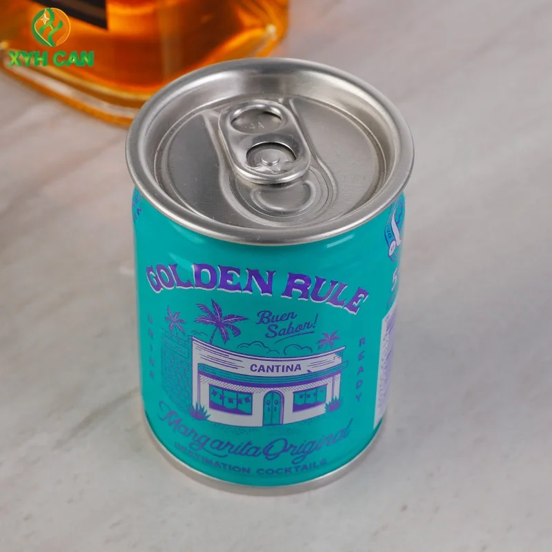 Manufacturers Custom Printing Best price 100ml  Mini Cocktails Tin Can Tinplate Cans for Whiskey Wine