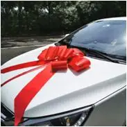 Оптовая продажа гигантский красный бант из ПВХ для автомобиля помпон тянущийся украшение свадебного полипропиленовый подарок цветок