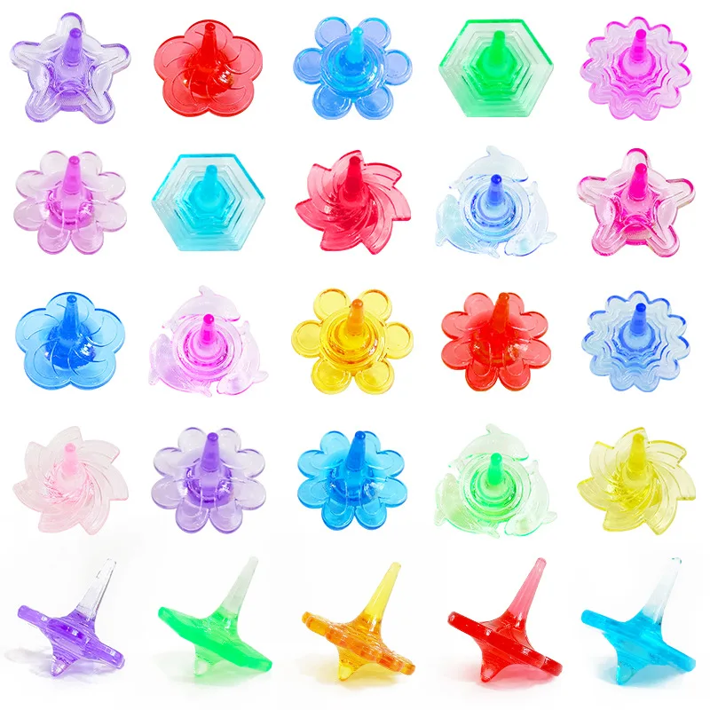 Transparent small gyro plastic lace colorful classic gyroscope fidget spinner toys for kids