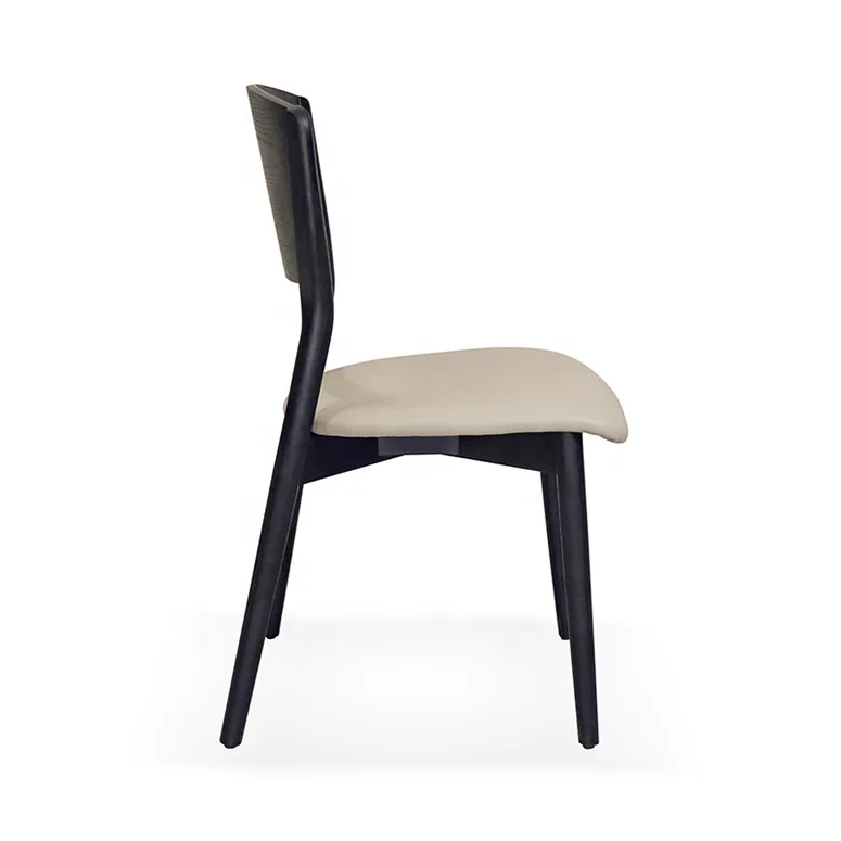 Nordic dining chair Home furniture Restaurant Dinning room chair modern upholstered leather wood black dining chairs