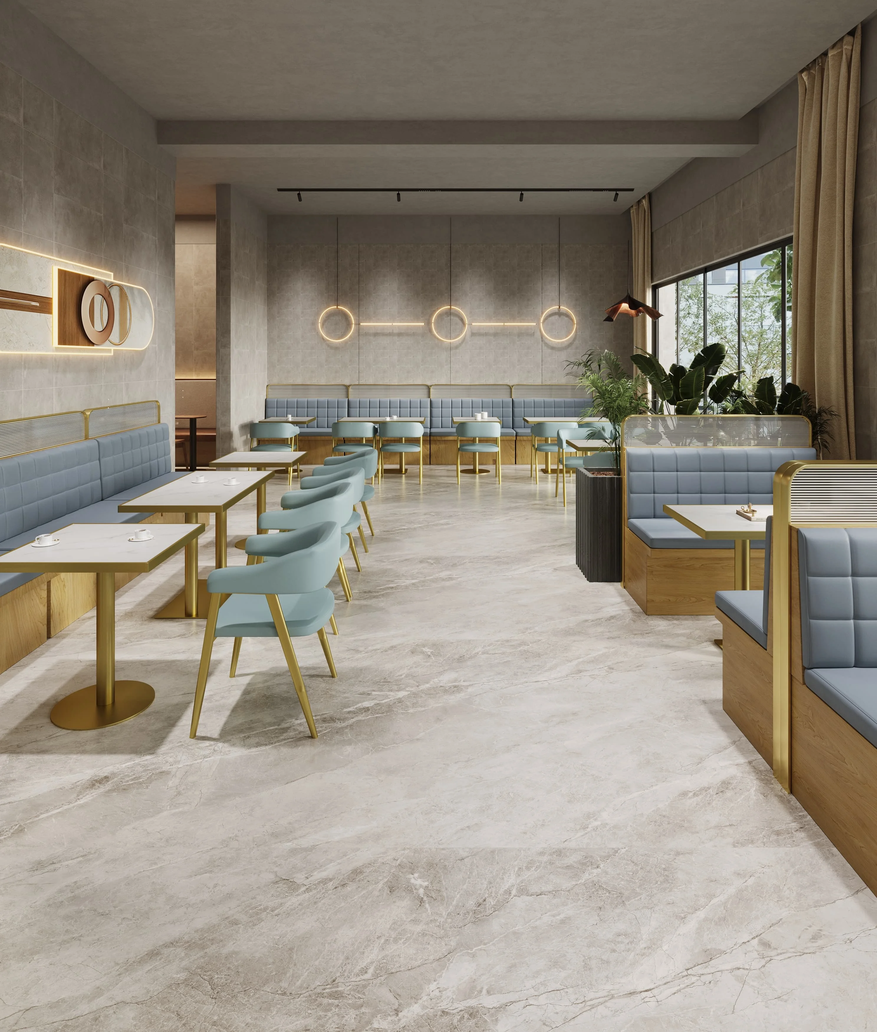 Commercial Hotel Restaurant Furniture Sets Bench Seating Nordic Modern Tables and Chairs Set for Cafes and Restaurants