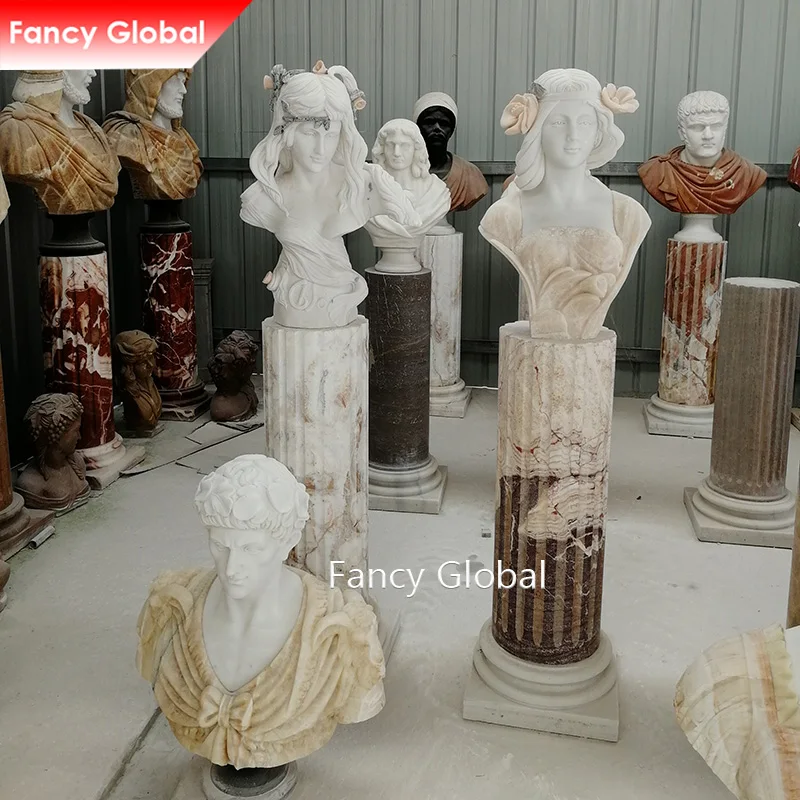 FANCY Custom Natural Stone Famous Marble Lady Head Bust Sculpture Statue