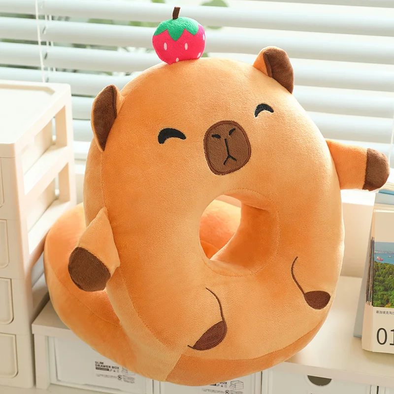 New sunrise custom lovely soft plush capybara doll nap sleeping pillow animal nap prone pillow sofa sleeper stuffed sofa cushion