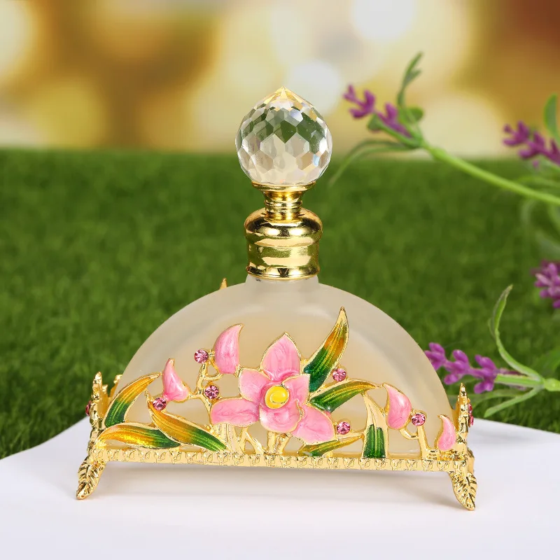 Dubai Oil In Separate Car Perfum Bottl Spot Luxury Perfume Bottle Orchid Semicircular Enamel Oil Perfume Bottle 100ml