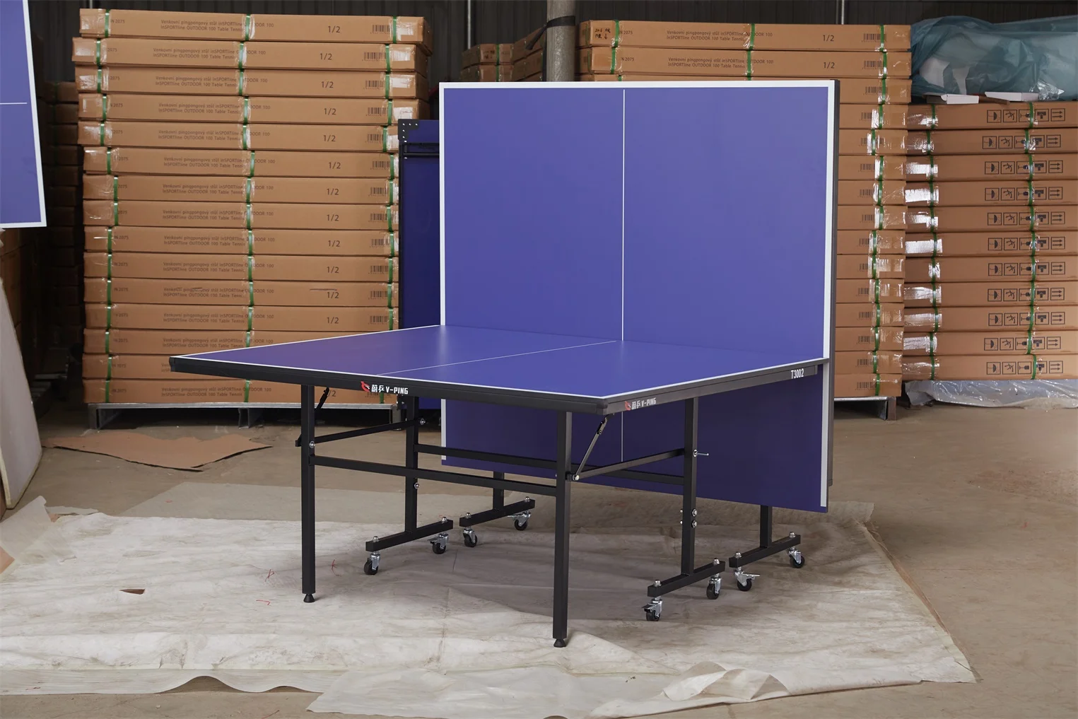 China Factory Cheap Professional 15mm Blue Movable Outdoor Sports Equipment Table Tennis Products Indoor Pingpong Table