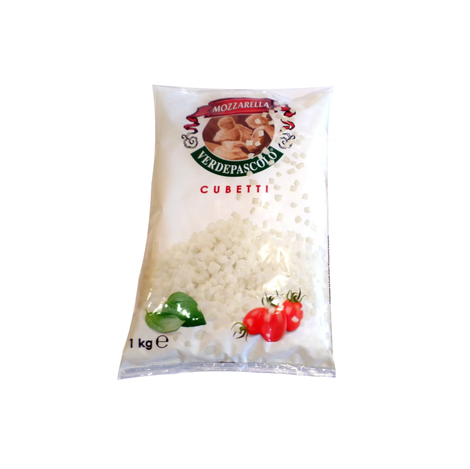 Zarpellon Brand 42C636VP Ready To Eat Fermented Mozzarella Cubetti 1 Kg Italian Fresh Cheese For Pizza