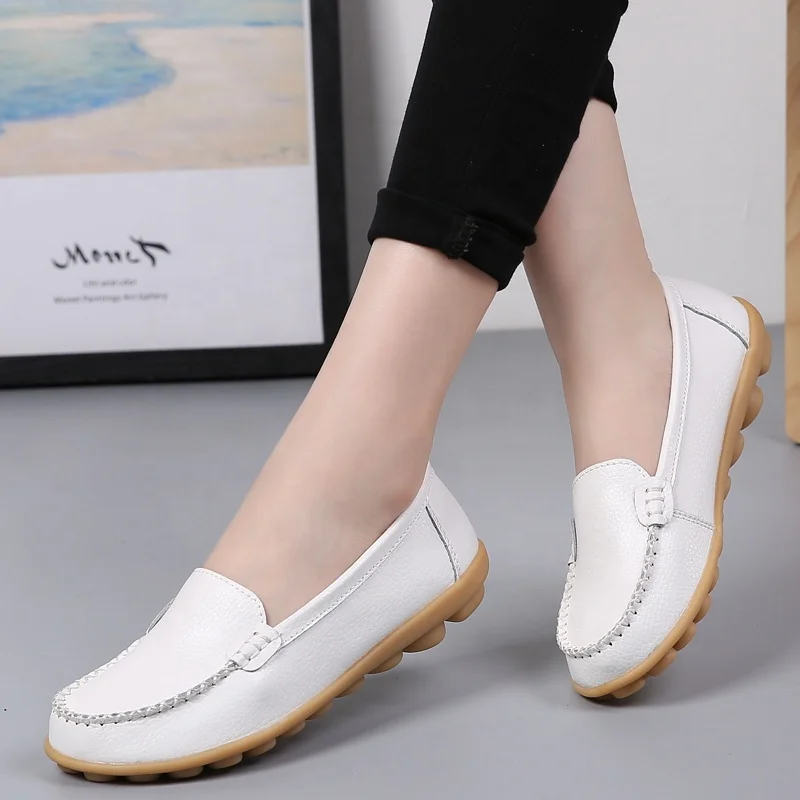 2023 Women Flats Ballet loafers Woman Leather Breathable Ballerina Ladies Casual Shoes