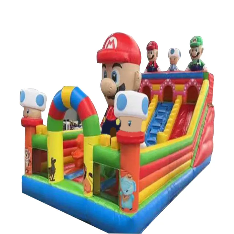 Outdoor Party Games Inflatable Mario Playland Inflatable Trampoline slides for children and adults