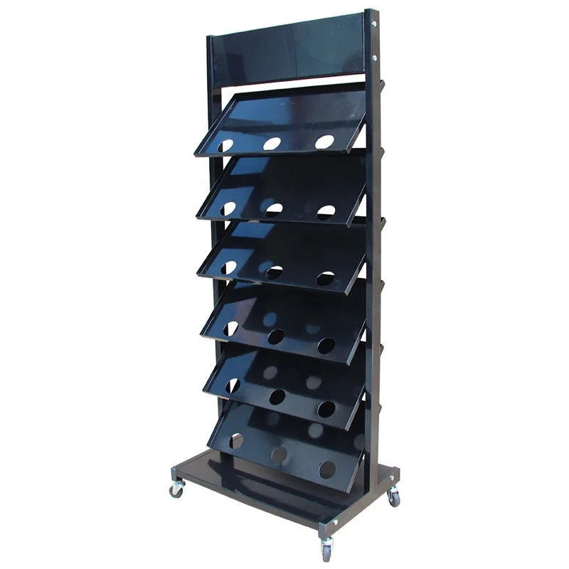 Free Design Floor Flooring Metal Stand Stone Quartz Ceramic Sample Slab Display Rack With 6 shelves