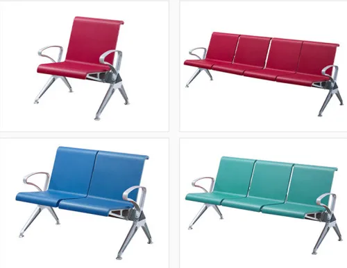 2023 airport lounge chairs colorful Pu polyurethane aluminium airport waiting chair for hospital in Foshan