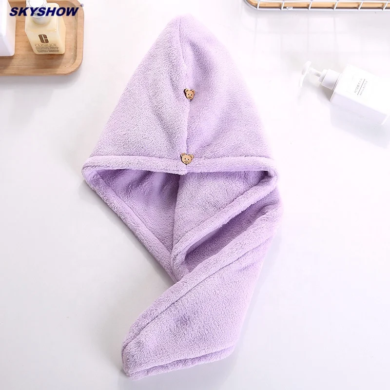 Super absorbent hair wrap towel fast drying red microfibre hair dryer towel