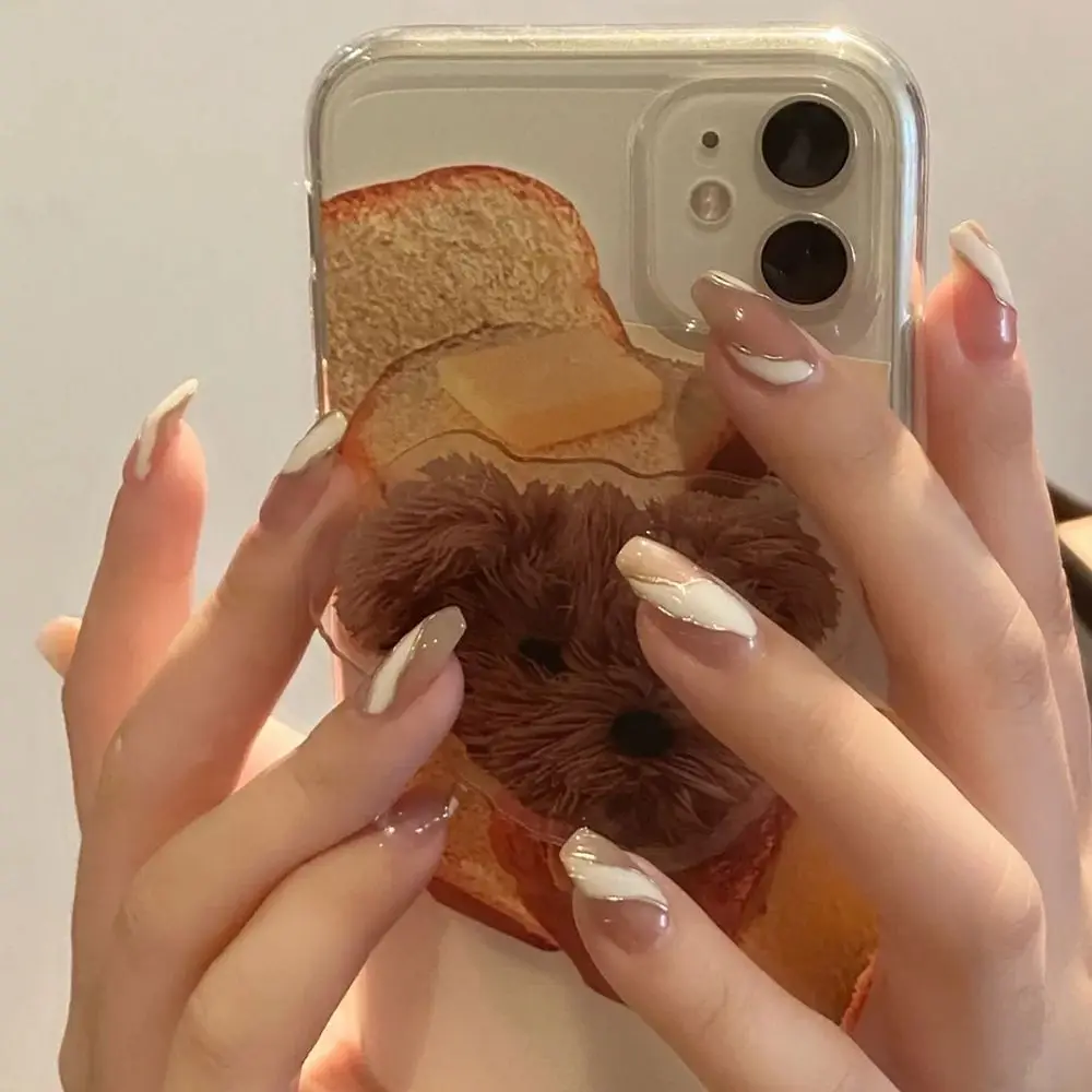 24Pcs Press On Nails Oval Head   Almond Artificial Fake Nails Full Cover Nail Tips  DIY Manicure Tools