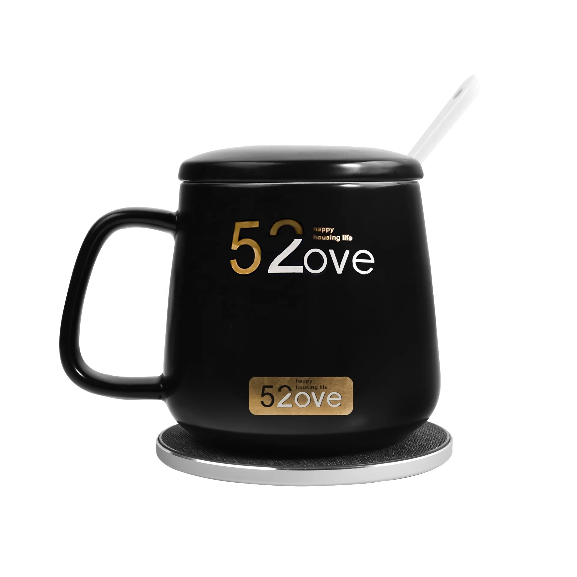 2024 Temperature Auto Heater Coffee Mug Warmer 2 In 1 Ceramic Heating Cup Pad With Smart Phone Wireless Charger For Office