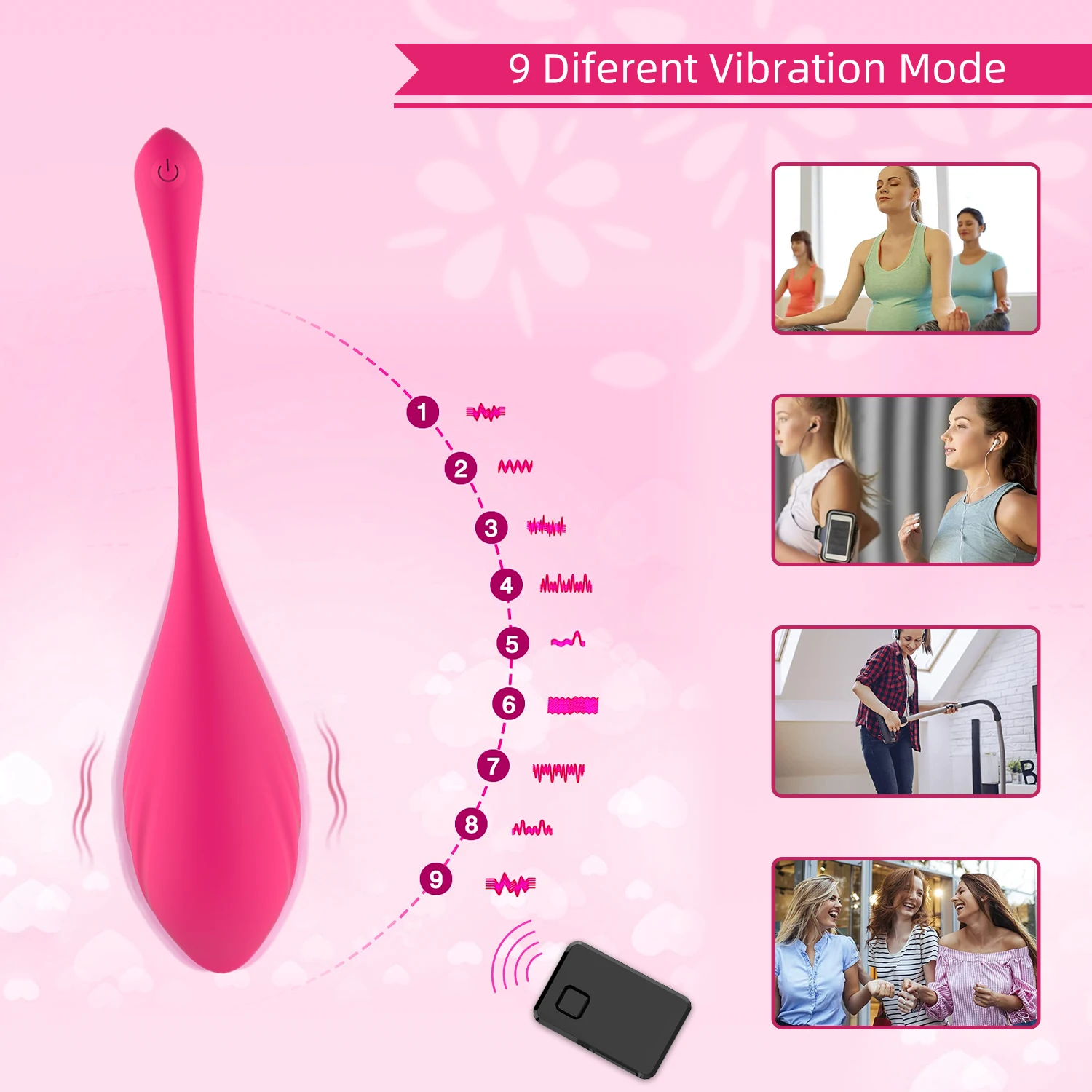 APP Remote Control Vibrator Egg 9 Frequency Vibration Sex Toys Masturbator G-dot Tadpole Egg Bomb Vibrator 2022 Brand New CN;GUA