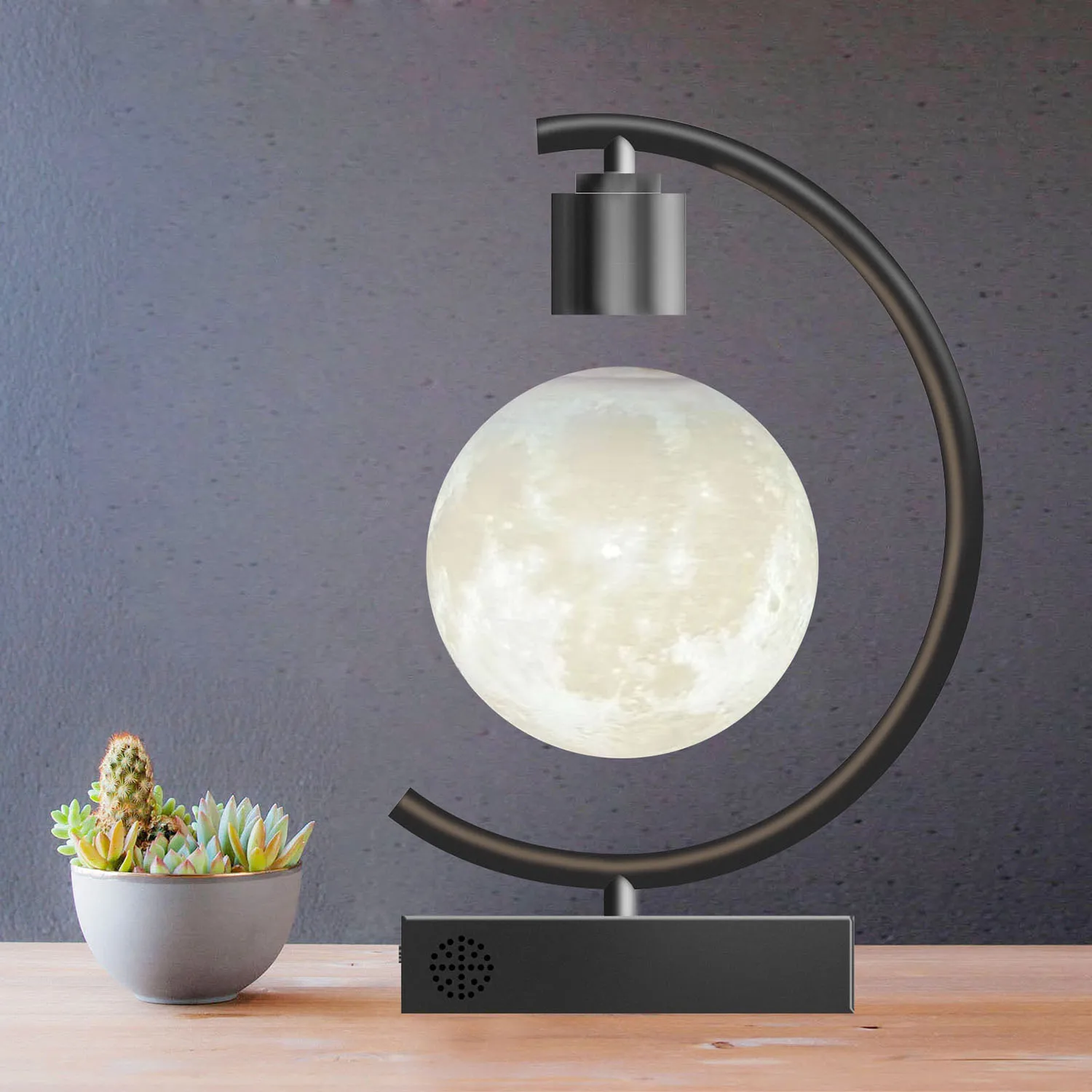 Gleagle patented magnetic levitating moon lamp floating levitation LED light bulb table lamps  with fast charger and speaker